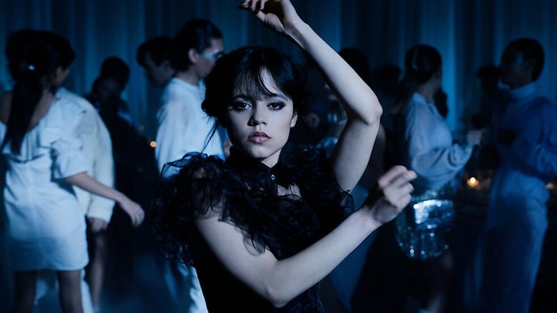 Jenna Ortega em cena de dança de Wandinha que viralizou (Foto: Reprodução/Netflix)
