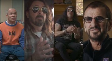 None - Flea, Dave Grohl, Slash e Ringo Starr em What Drives Us (Foto: reprodução/vídeo)