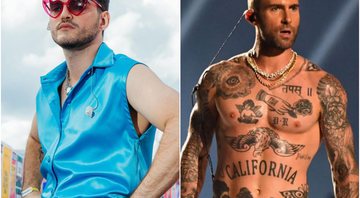 Jão (esq.) abre show de Maroon 5, de Adam Levine (dir.) - Reprodução/Instagram