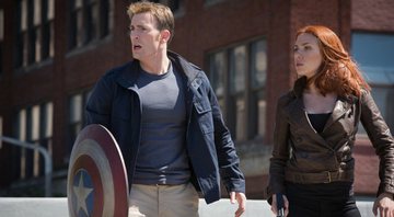 Chris Evans e Scarlett Johansson em Capitão América: Soldado Invernal (foto: reprodução Marvel)