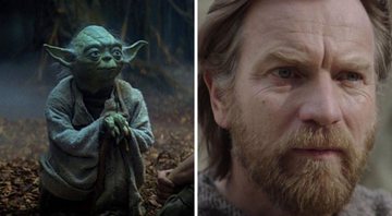 None - Yoda em Star Wars (Foto: Reprodução) e Ewan McGregor como Obi-Wan Kenobi (Foto: Divulgação / Disney+)