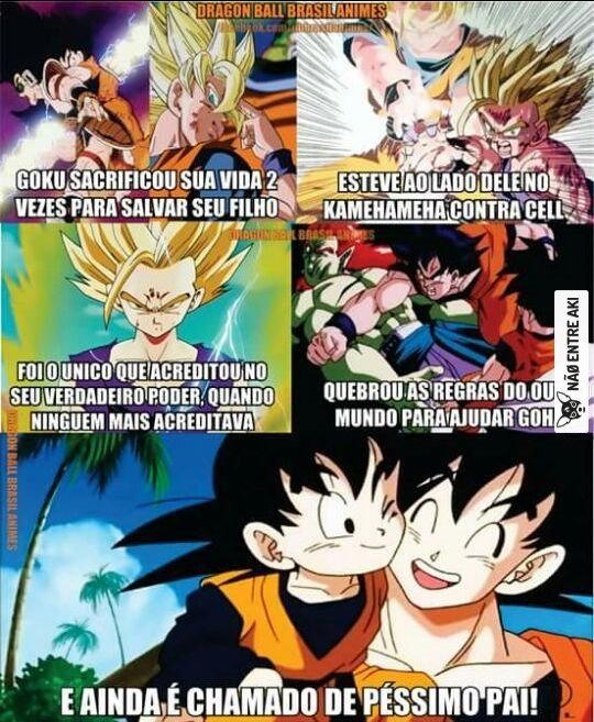 4 memes do 'Goku era um péssimo pai' para descontrair o dia; veja
