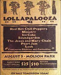 Line up Lollapalooza 1992 (Foto: reprodução)