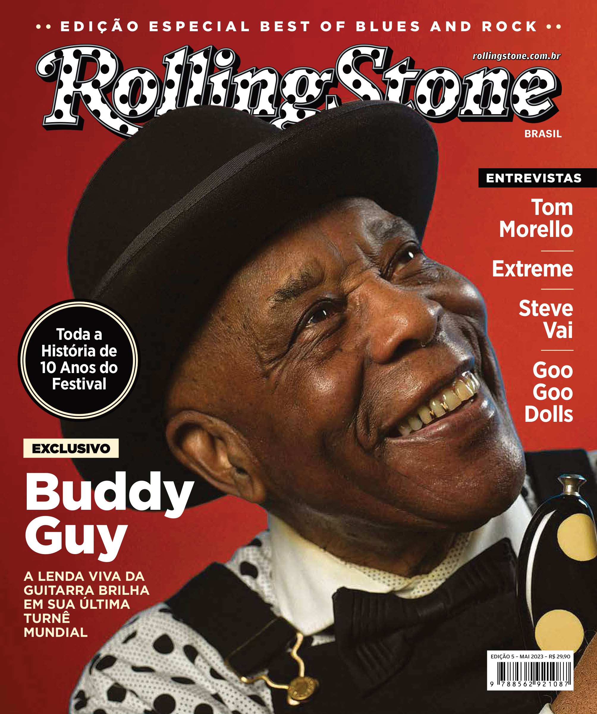 Buddy Guy para a capa da Rolling Stone Brasil (Reprodução)