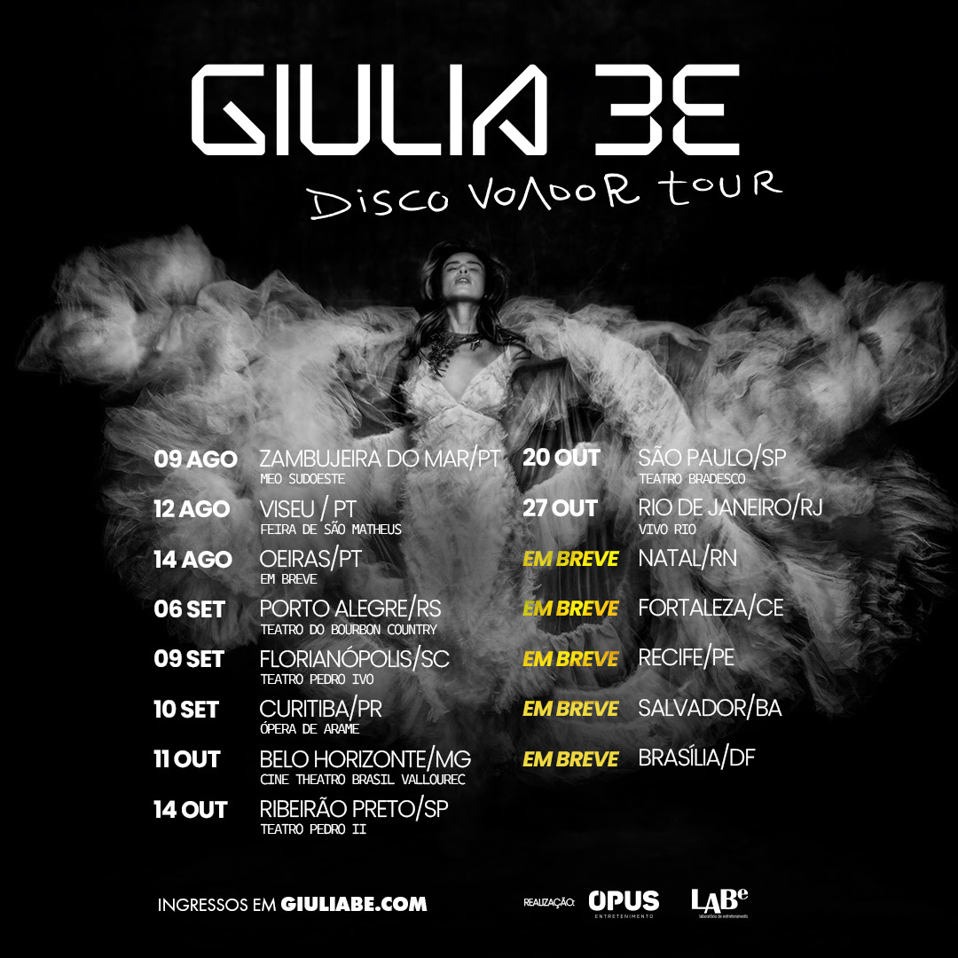 Datas da turnê 'Disco Voador Tour', de Giulia Be