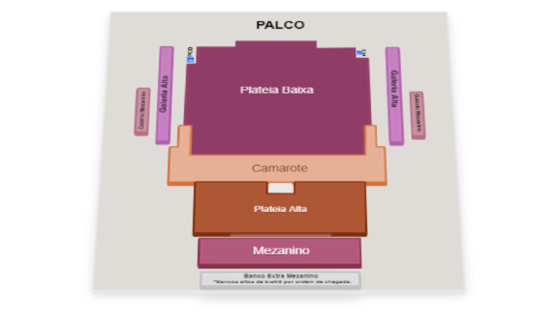 Mapa de assentos - Coilbie Caillat em Porto Alegre