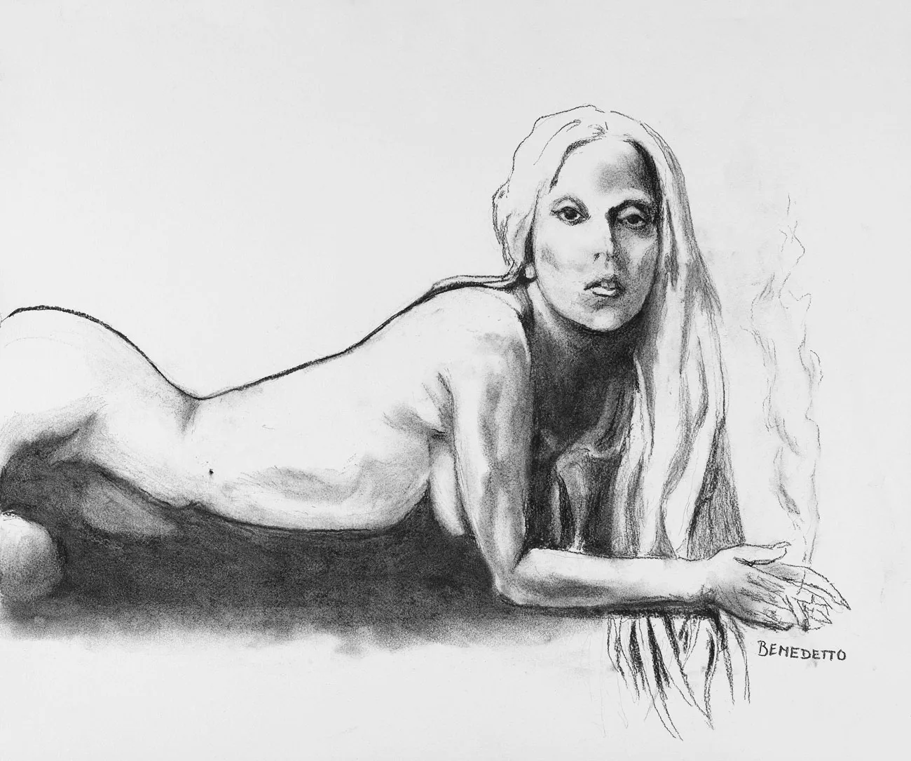 Drawing of Lady Gaga nude by Tony Bennett