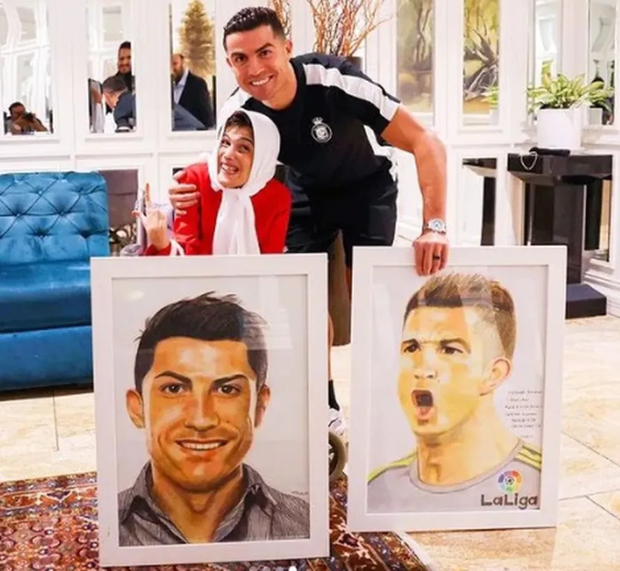 Cristiano Ronaldo e Fatemeh Hamami em setembro deste ano 