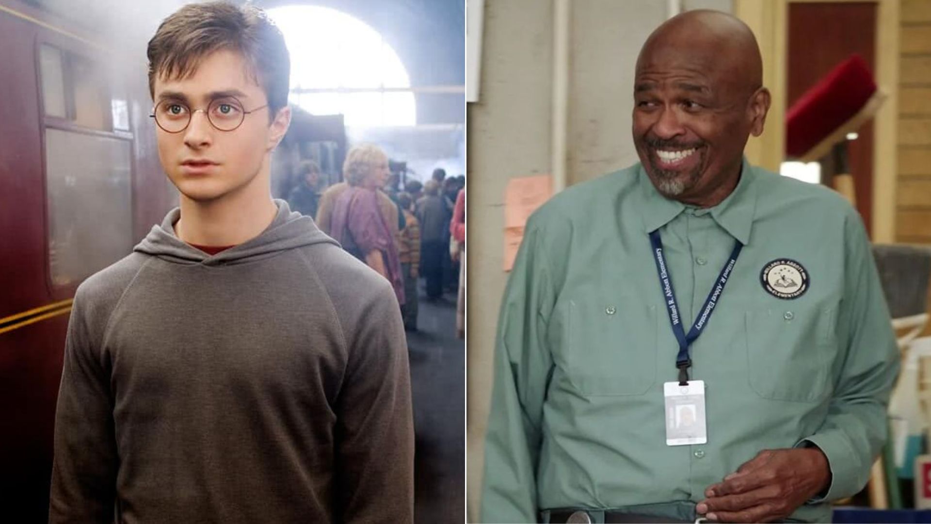 Daniel Radcliffe quase foi o filho do Sr. Johnson (William Stanford Davis), zelador da escola em que se passa a história de Abbott Elementary (Foto: Reprodução/Warner Bros. Pictures/Hulu)
