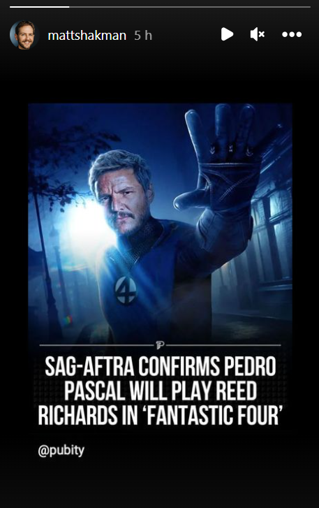 Matt Shakman, diretor de Quarteto Fantástico, confirma Pedro Pascal como Reed Richards, o Sr. Fantástico (Foto: Reprodução/Instagram)