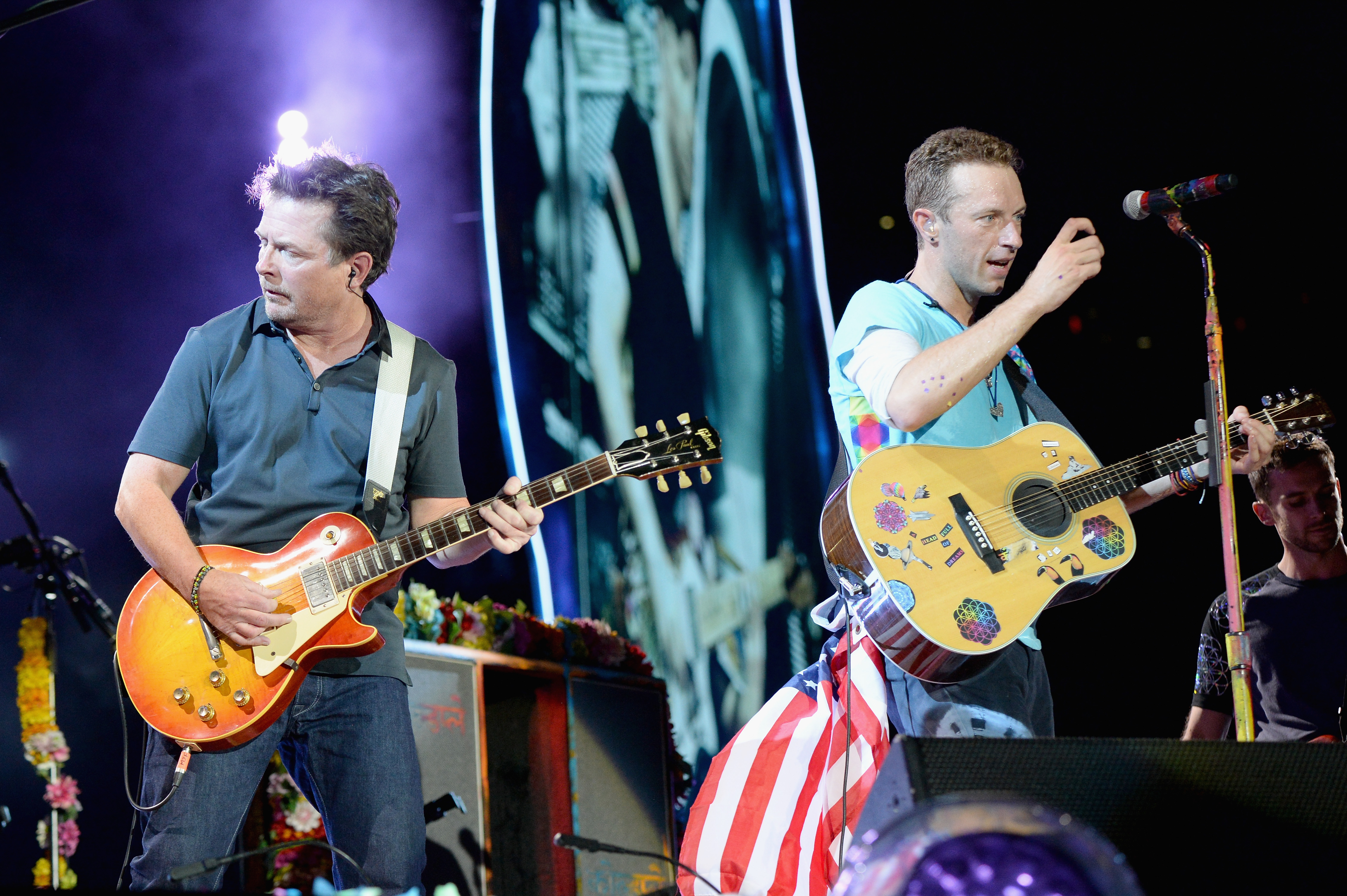 Michael J. Fox em show do Coldplay