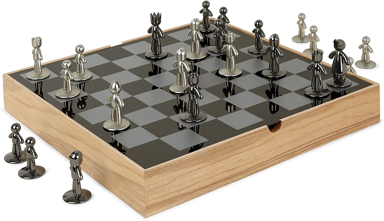 Relógio de xadrez de madeira - estilo Gambito da Rainha Netflix