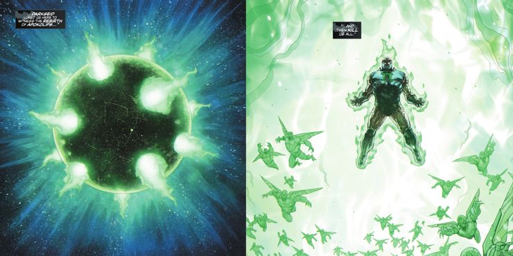Darkseid se tornando Lanterna Verde