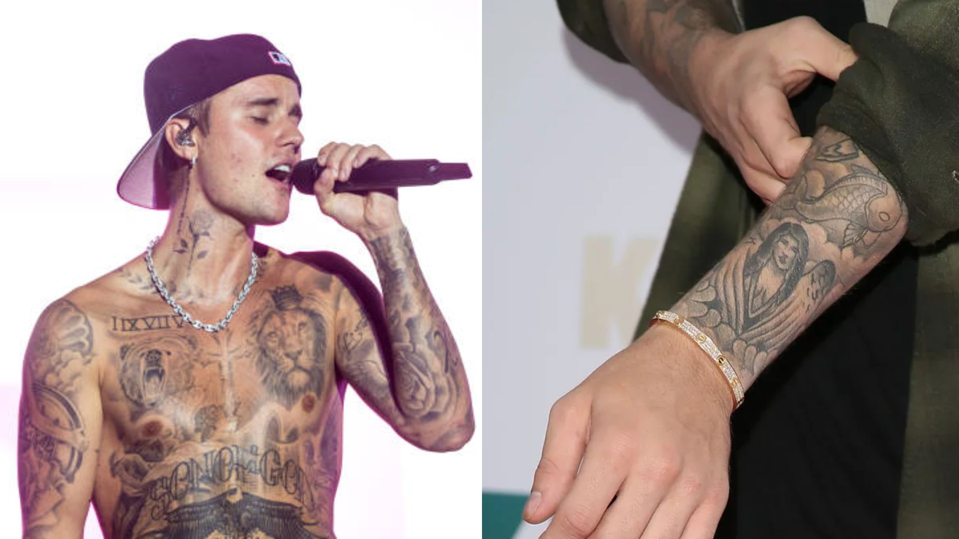 Justin Bieber e suas tatuagens