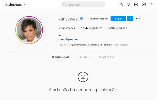 Kanye West no  Instagram