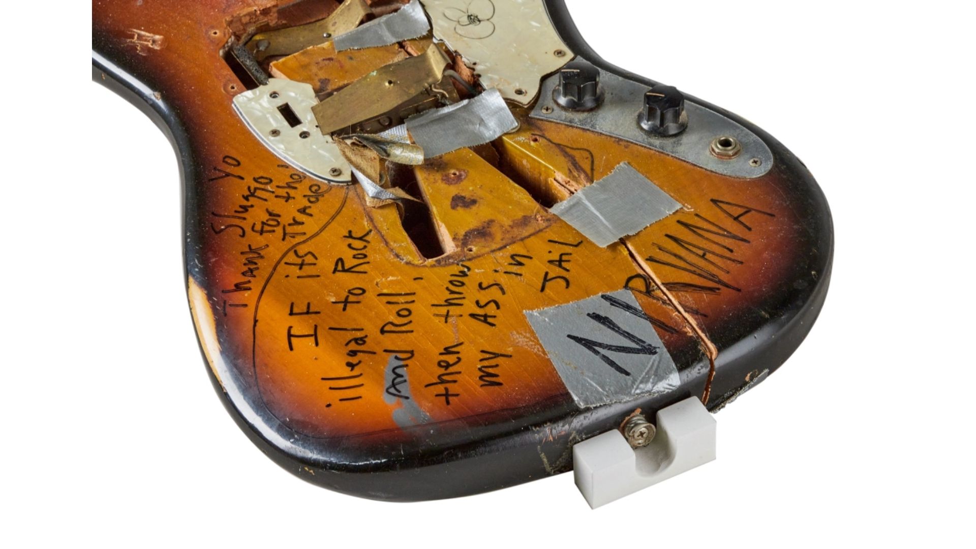 Guitarra quebrada por Kurt Cobain